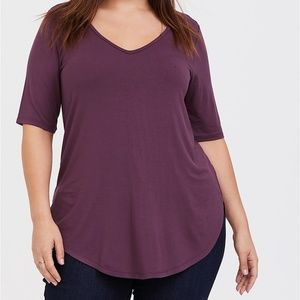 Torrid Super Soft Purple Wine Favorite Tunic Tee